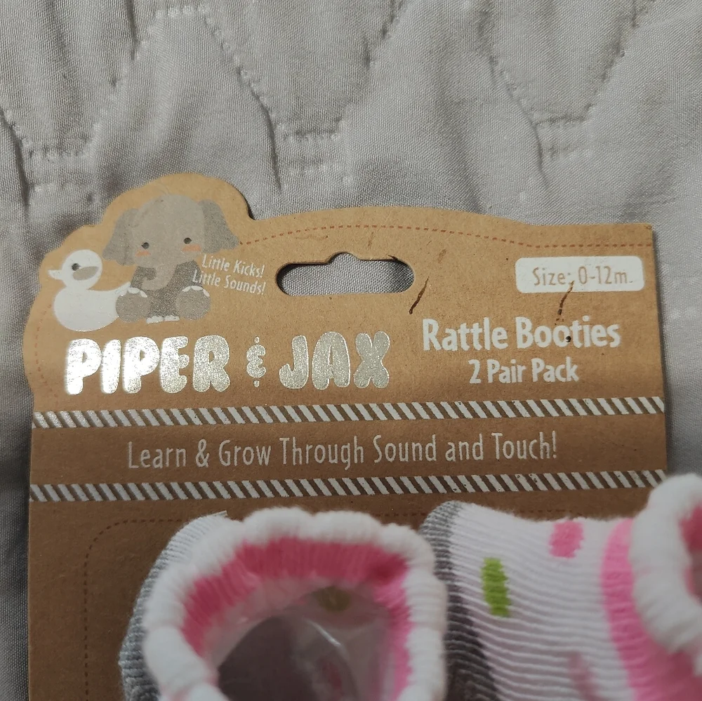 Baby Girl Rattle Booties Socks